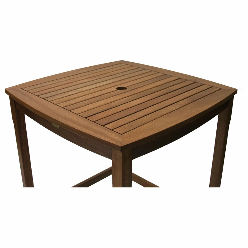 Wholesale 👍 Outdoor Interiors 5-Piece Square Eucalyptus Bar Height Dining Set With Bar Chairs ⭐ - Image 8