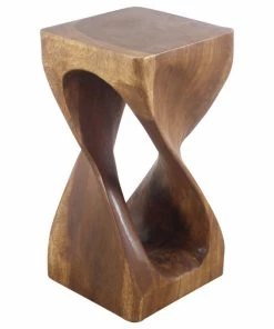 Top 10 👍 Kammika Import Export Co., Ltd (Thailand) Haussmann Single Twist Vine Stool Stand 12 In SQ X 23 In H Walnut Oil 🎉