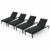 Buy 💯 GDFStudio GDF Studio Jerry Outdoor Chaise Lounges With Black Aluminum Frame, Set Of 4 🌟