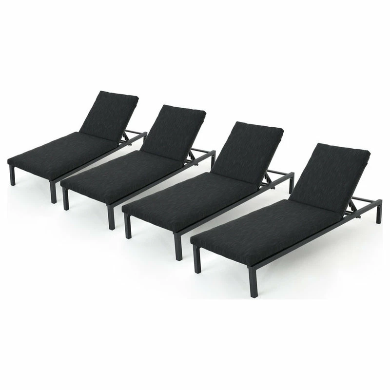 Buy ๐ฏ GDFStudio GDF Studio Jerry Outdoor Chaise Lounges With Black Aluminum Frame, Set Of 4 ๐