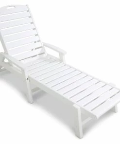 Budget 😍 POLYWOOD Yacht Club Chaise With Arms - Stackable, Classic White 🛒