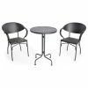 Best deal 🥰 GDFStudio Arthur Desert Outdoor Modern 3 Piece Bistro Set, Matte Black 🌟