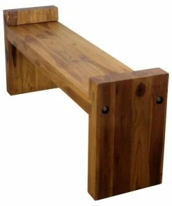Cheapest 🌟 Strata Furniture 18x48" Traditional Wood Two Seat Block Bench In Oak 🌟