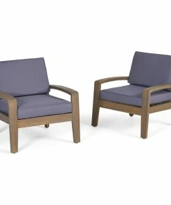 Cheapest 🔥 GDFStudio GDF Studio Giselle Outdoor Acacia Wood Club Chairs With Water Resistant Cushions ✨