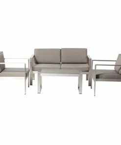 Coupon ⌛ Pangea Home Karen 4-Piece Sofa Set, Taupe 🌟