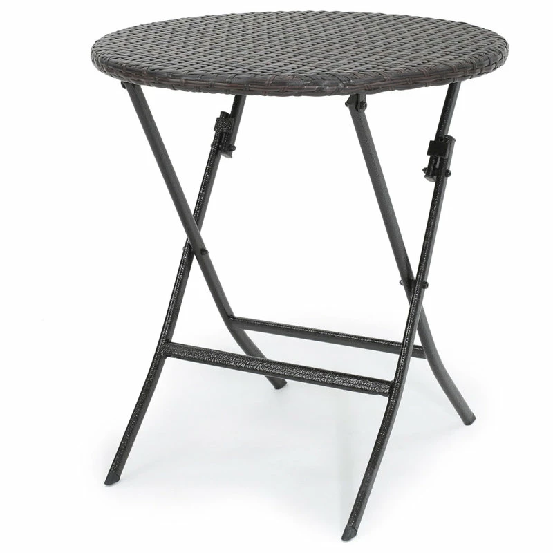 Best Sale 😍 GDFStudio GDF Studio 3-Piece Dorchester Outdoor Brown Wicker Bistro Set With Cushion ❤️ - Image 6