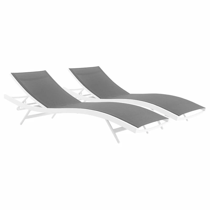 Top 10 ๐ LexMod Glimpse Outdoor Patio Mesh Chaise Lounge Set Of 2, White Gray ๐งจ - Image 4