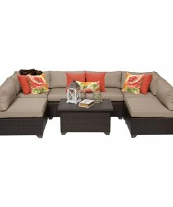 Deals 💯 TKClassics Belle 7 Piece Outdoor Wicker Patio Furniture Set 07a, Wheat ⭐