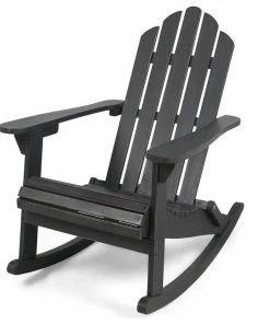 Best Pirce ๐ GDFStudio GDF Studio Cara Outdoor Adirondack Acacia Wood Rocking Chair, Dark Gray Finish ๐