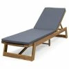 New 🧨 GDFStudio Charlotte Outdoor Acacia Wood Chaise Lounge And Cushion Set, Gray 🎁