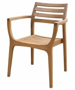 Outlet 👍 Outdoor Interiors Tulum Eucalyptus Stacking Chairs, Set Of 4 ⭐