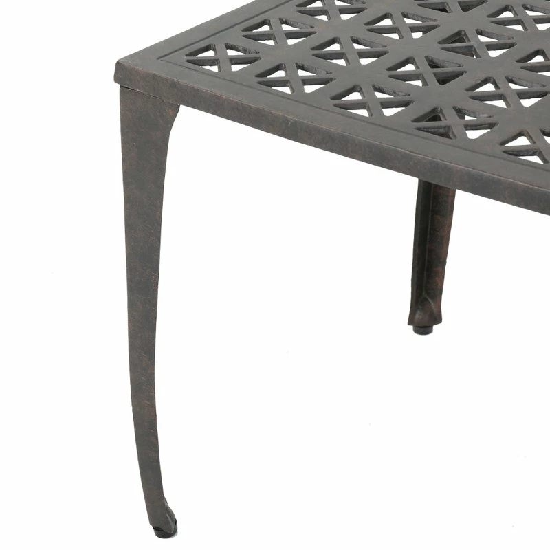New โญ GDFStudio GDF Studio Kata Outdoor 18" Bronze Finished Cast Aluminum Side Table ๐ - Image 6