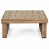 Budget ❤️ GDFStudio Andrae Outdoor Acacia Wood Square Coffee Table, Brown Wash ❤️