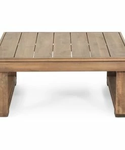 Budget โค๏ธ GDFStudio Andrae Outdoor Acacia Wood Square Coffee Table, Brown Wash โค๏ธ