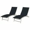 Buy 🤩 Vivere Ltd Clearwater 6 Position Aluminum Lounger With Wheel 2-Piece Set, Navy Steel 🛒