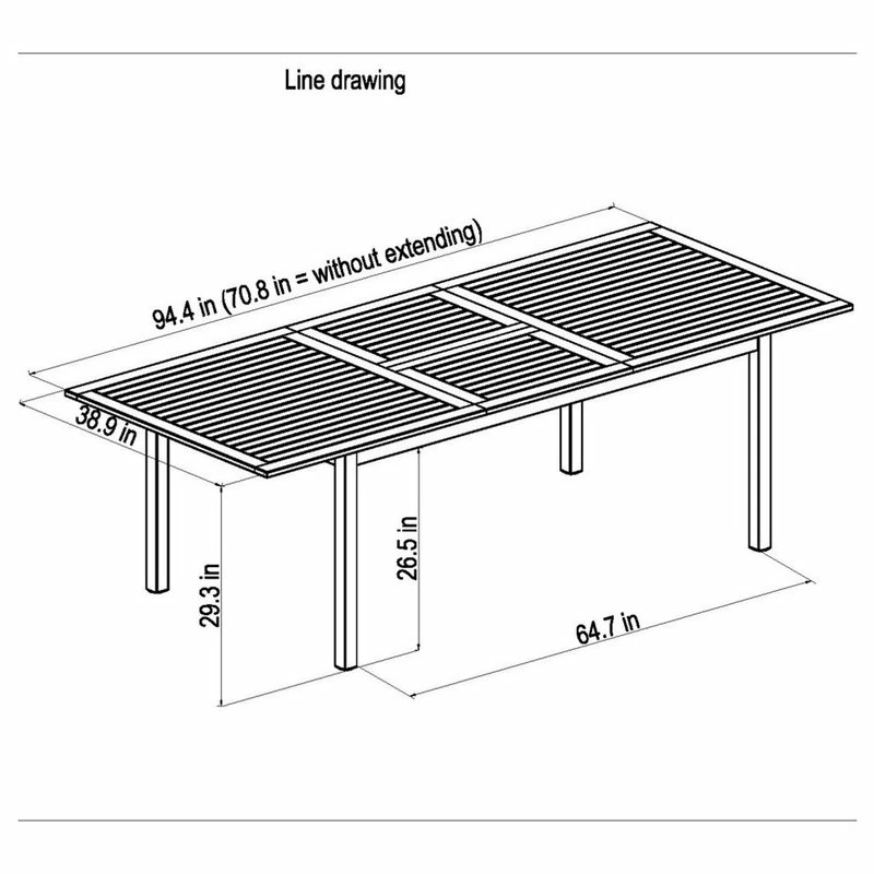 Deals โ๏ธ Amazonia Teak Finish And Aluminum Bora Rectangular Extendable Patio Dining Table ๐ - Image 8