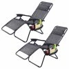 Cheapest 🔔 Costway 2PC Folding Zero Gravity Reclining Lounge Chairs Patio W/Utility Tray 🛒