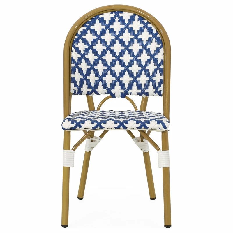 Brand new 🥰 GDFStudio Bronson Outdoor French Bistro Chair, Set Of 2, Blue/White/Bamboo Print Finish 🌟 - Image 9