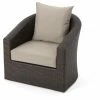 Cheap 🧨 GDFStudio GDF Studio Dillard Outdoor Mix Brown Wicker Swivel Club Chair, Mix Khaki, Single 🤩
