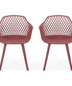 Best Pirce ๐ GDFStudio Poppy Outdoor Dining Chair, Red ๐