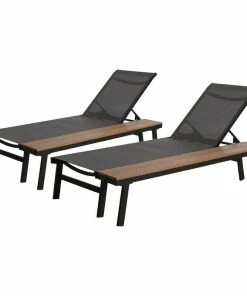 Best deal 😉 GDFStudio John Outdoor Chaise Lounge With Side Table, Gray, Set Of 2 🧨