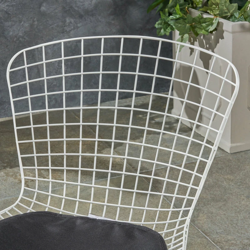 Buy ๐ GDFStudio GDF Studio Fonda Outdoor Iron Chairs, Set Of 2, White/Black ๐ฅ - Image 4