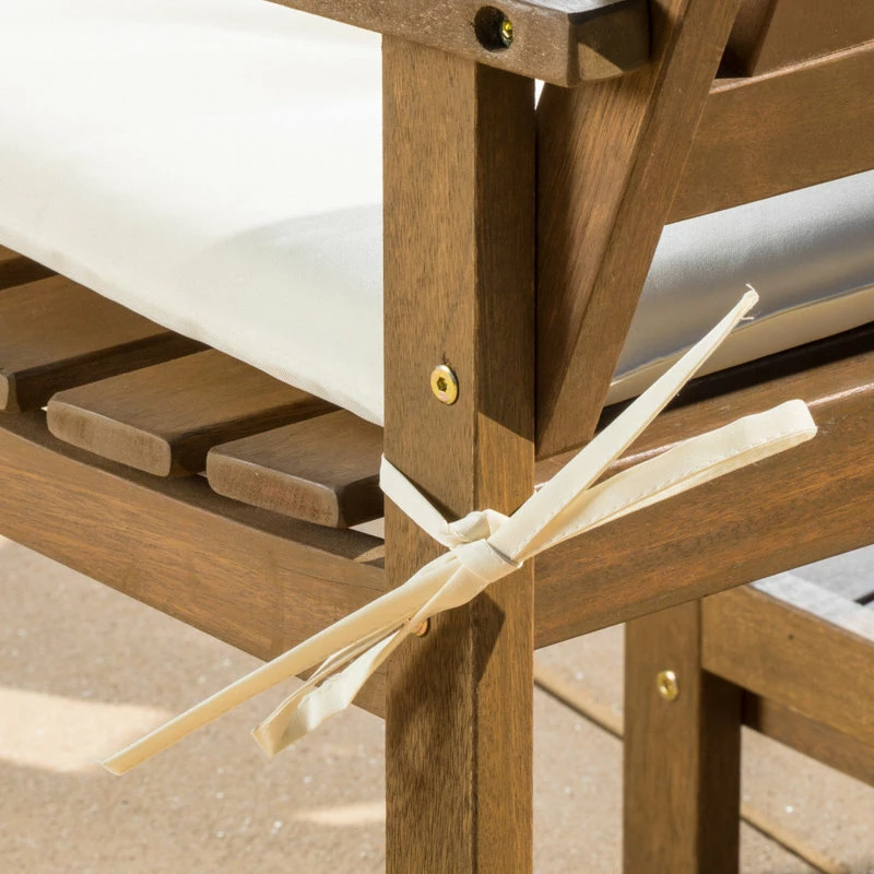 Cheapest ๐งจ GDFStudio GDF Studio Las Brisas Outdoor Wood Adjoining 2-Seater Chairs With Cushions ๐ - Image 7