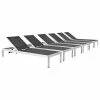 Best reviews of 🧨 Modway Silver Black Shore Chaise Outdoor Patio Aluminum Set Of 6 🥰