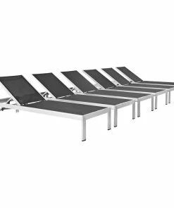 Best reviews of ๐งจ Modway Silver Black Shore Chaise Outdoor Patio Aluminum Set Of 6 ๐ฅฐ
