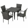 Wholesale 👏 GDFStudio GDF Studio 5-Piece Antonio Outdoor Gray Wicker Dining Set 😀