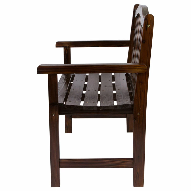 Deals 👍 Shine Company Belfort Garden Bench, Burnt Brown 😍 - Image 4