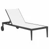 Best Pirce 👏 Meridian Furniture Nizuc Outdoor Patio Chaise Lounge Chair, Off-White Resilient Mesh Waterproof Fab 😍