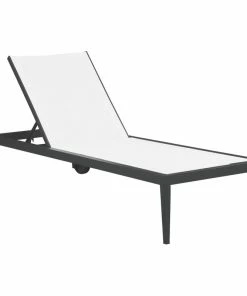 Best Pirce ๐ Meridian Furniture Nizuc Outdoor Patio Chaise Lounge Chair, Off-White Resilient Mesh Waterproof Fab ๐