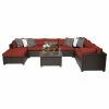 Budget 🌟 TKClassics Belle 9 Piece Outdoor Wicker Patio Furniture Set 09b, Terracotta 🔔