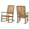 Cheap 🤩 GDFStudio Penny Outdoor Acacia Wood Rocking Chairs, Set Of 2, Teak Finish 👍