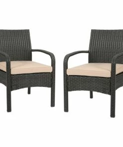 Best Pirce 😉 GDFStudio GDF Studio Otto Outdoor Wicker Club Chairs, Set Of 2, Brown/Tan ✔️
