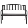 Hot Sale 💯 Costway 50'' Patio Garden Bench Outdoor Furniture Steel Slats Porch Chair Seat 👍