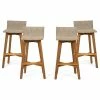 Coupon 🤩 GDFStudio Jessie Outdoor Wood And Wicker Barstool, Set Of 4, Light Brown, Teak Finish 🎁