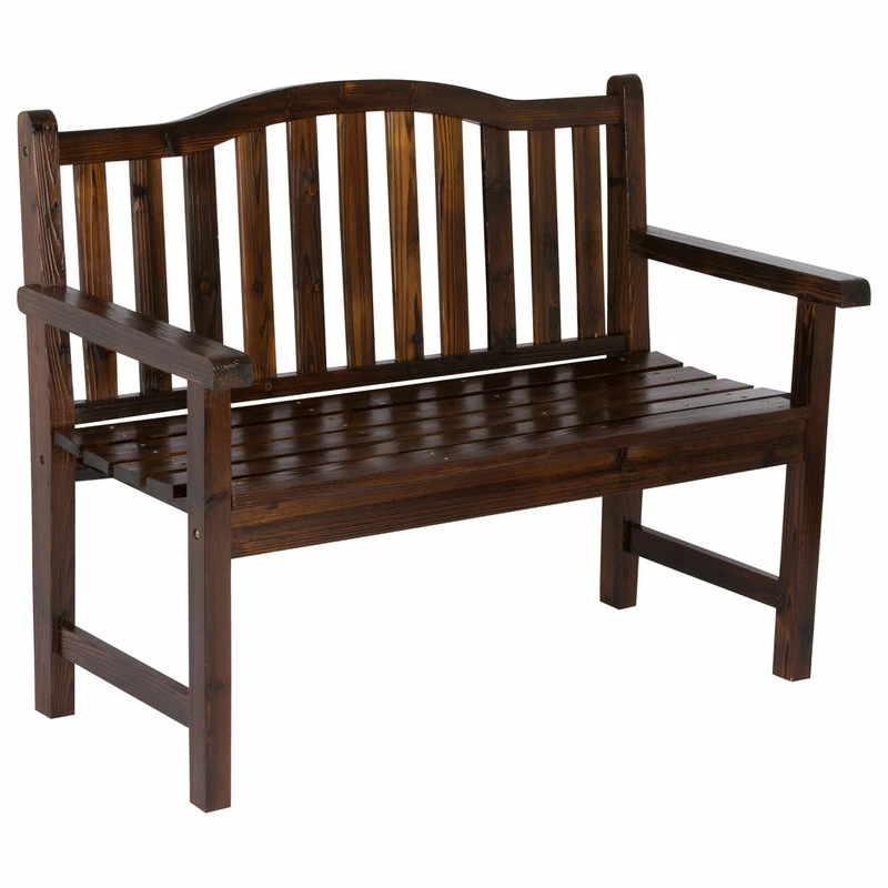 Deals 👍 Shine Company Belfort Garden Bench, Burnt Brown 😍 - Image 3