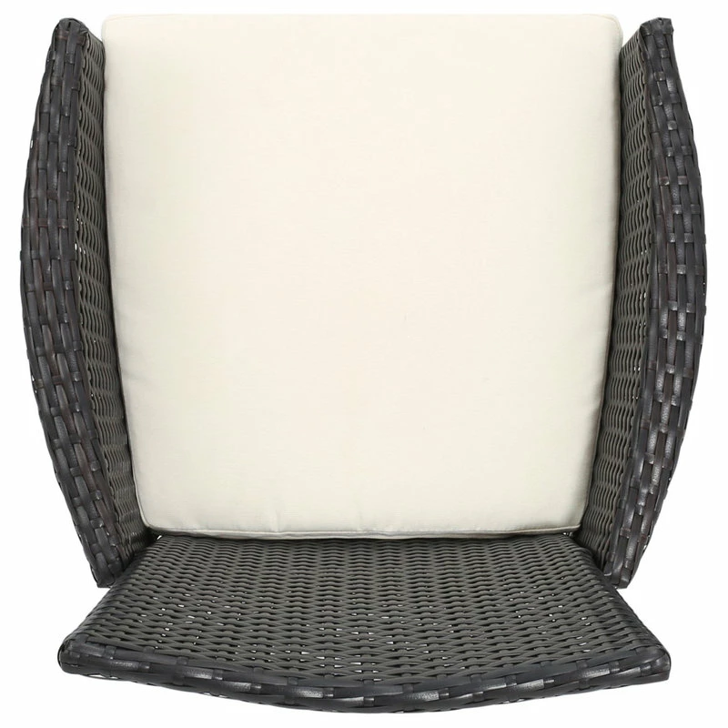 Best Sale 😍 GDFStudio GDF Studio 3-Piece Dorchester Outdoor Brown Wicker Bistro Set With Cushion ❤️ - Image 12