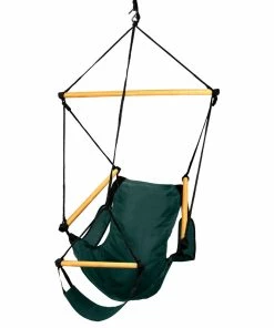 Hot Sale 🤩 King's Pond Enterprises Hammaka Hammocks Cradle Hanging Air Chair, Hunter Green 🔔