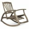 Brand new ❤️ GDFStudio GDF Studio Alva Outdoor Acacia Wood Rocking Chair With Footrest, Gray Finish ✨