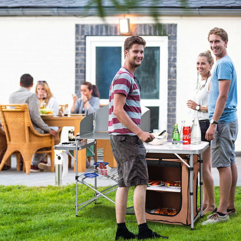 Best deal ๐ Costway Foldable Camping Table Outdoor BBQ Portable Grilling Stand W/ Bag ๐งจ - Image 5