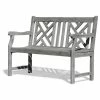 Best Pirce 🔔 Vifah Renaissance Eco-Friendly 4' Outdoor Hand-Scraped Hardwood Garden Bench, Grey 😀
