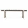 Flash Sale 🎉 GDFStudio Mora Aluminum Dining Bench, Gray/Silver 😍