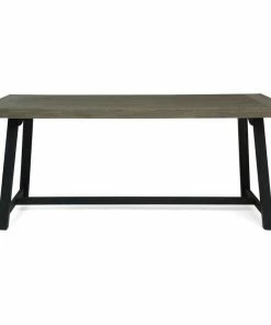 Budget 🧨 GDFStudio GDF Studio Toby Outdoor Acacia Wood Dining Table, Sandlblast Gray /Black ⭐
