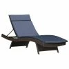 Best Sale 🥰 GDFStudio GDF Studio Lakeport Outdoor Wicker Adjustable Chaise Lounge With Navy Cushion ❤️