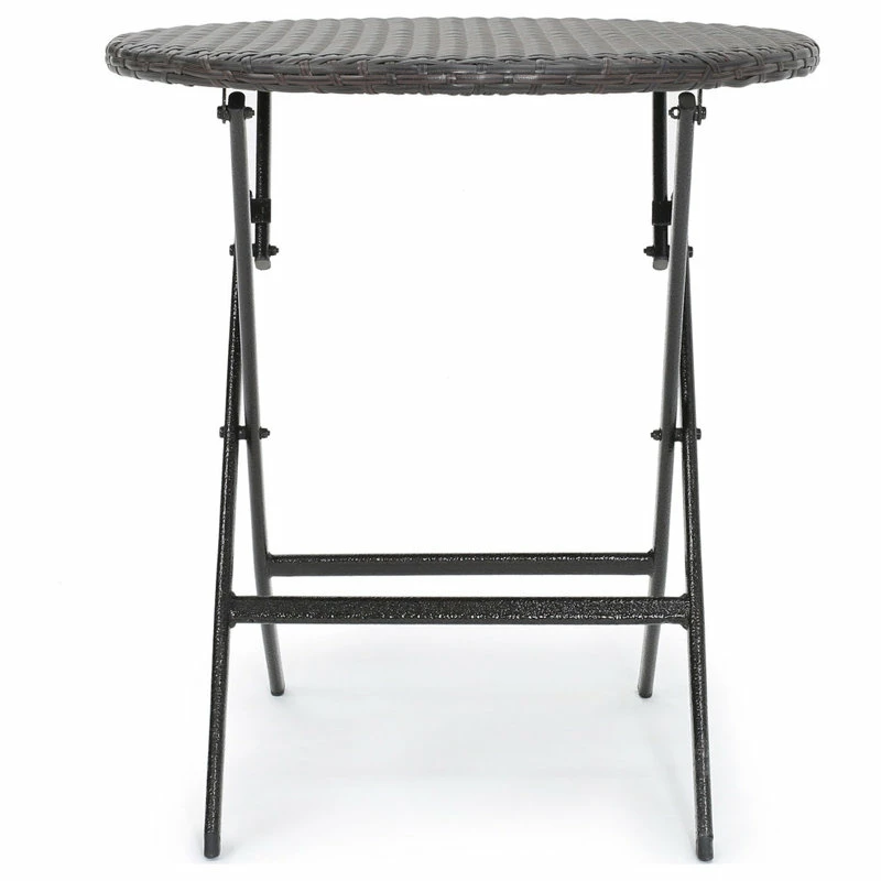 Best Sale 😍 GDFStudio GDF Studio 3-Piece Dorchester Outdoor Brown Wicker Bistro Set With Cushion ❤️ - Image 5