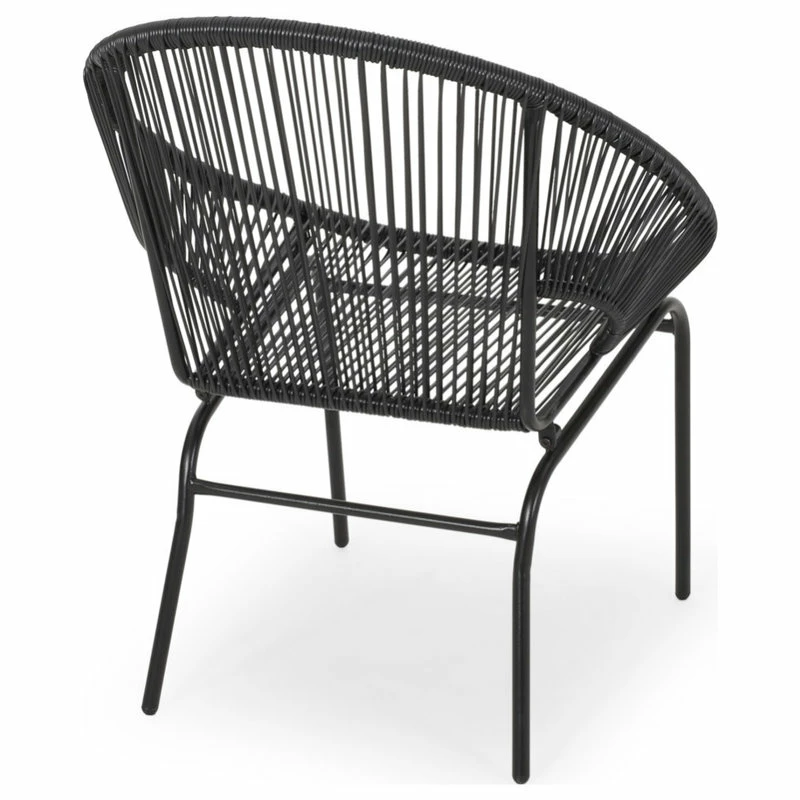 Best reviews of 😍 GDFStudio Carolina Outdoor Modern Faux Rattan Club Chair, Set Of 2, Black 🤩 - Image 8