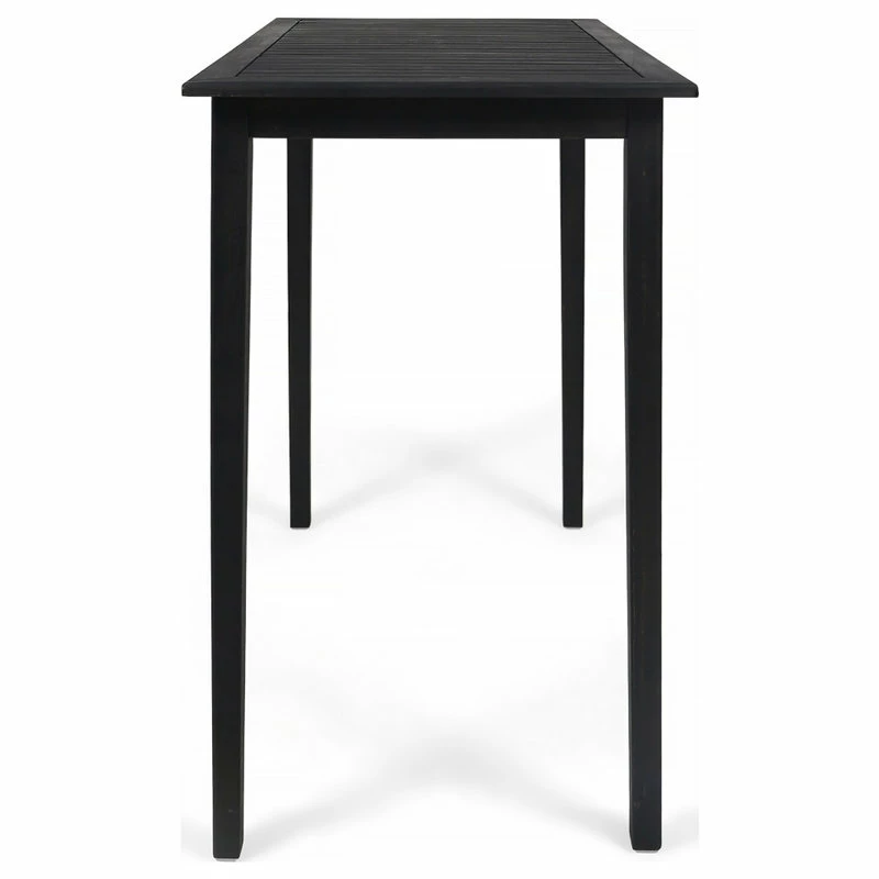 Best Pirce 🤩 GDFStudio Teresa Outdoor Acacia Wood Rectangle Bar Table, Dark Gray ✨ - Image 7